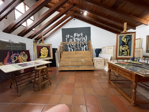 art work on display in a museum