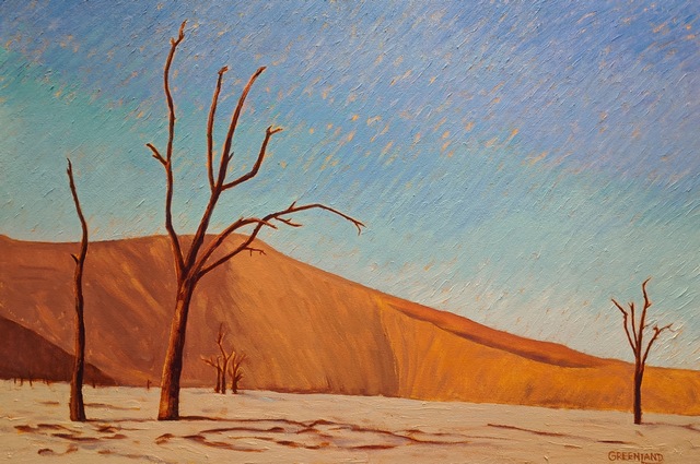 painting of the dunes at Sossusvlei, Namibia by artist Britt Greenland